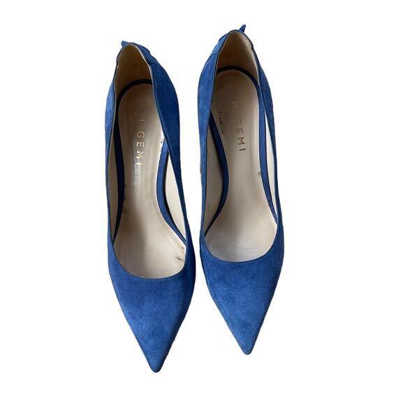 M. Gemi Blue Suede Tassel Heels Pointed Toe Women’s Size 8.5 / 39 - Picture 6 of 11